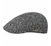 Stetson Texas Donegal Wool Flatcap Herren - Made in The EU - Gefütterte Schirmmütze aus Baumwolle - Schiebermütze aus Wolle - Melierte Tweed-Cap - Herbst/Winter grau-meliert M (56-57 cm)