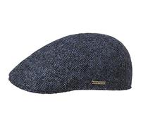 Stetson Texas Donegal Wool Flatcap Schirmmütze Tweed Mehrfarbig Herren Herbst Winter dunkelblau M (56-57 cm)