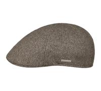 Stetson Texas Fine Herringbone Flatcap Schirmmütze Schiebermütze Herren - Made in the EU mit Schirm, Futter, Futter Herbst-Winter - XL (60-61 cm) beige