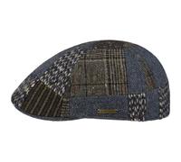 Stetson Texas Flatcap Patchwork Herren Winter Made in EU braun-blau S (54-55 cm)