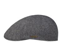 Stetson Texas Herringbone Flatcap Herren mit Baumwollinnenfutter Herbst Winter blau-beige XXL (62-63 cm)