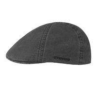 Stetson Texas Organic Cotton Flatcap Duckcap mit UV-Schutz aus Baumwolle, Schwarz (1) 60-61 cm (XL)