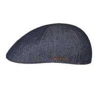 Stetson Texas Pure Denim Flatcap Schirmmütze Baumwolle Made in EU Sommer Denim-dunkelblau XL (60-61 cm)