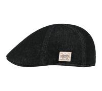 Stetson Texas Robust Denim Flatcap Unifarbene Schiebermütze aus Baumwolle Herren Herbst Winter