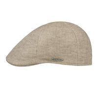 Stetson Texas Linen Flatcap Schirmmütze Leinencap Sommercap Schiebermütze Herren - Made in The EU mit Schirm, Futter Frühling-Sommer - XL (60-61 cm) beige-meliert
