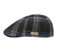 Stetson Texas Shadow Plaid Flatcap Schirmmütze Schiebermütze Wollcap Herren - Made in the EU mit Schirm Herbst-Winter - M (56-57 cm) blau