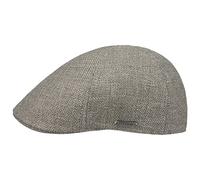 Stetson Texas Taleco Flatcap Herren - Made in The EU - Aus Schurwolle & Leinen - Gefüttert mit hohem Baumwollanteil - mit Metallemblem - Schirmmütze meliert - Frühling/Sommer grau-beige L (58-59 cm)