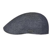 Stetson Texas Taleco Flatcap Herren Made in EU Schurwolle Leinen Gefüttert Metallemblem Meliert Frühling Sommer blau-grau 59 cm