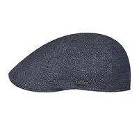 Stetson Texas Taleco Flatcap Herren Made in EU Schurwolle Leinen Gefüttert Metallemblem Meliert Frühling Sommer blau-grau 62 cm