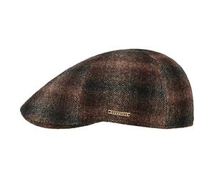 Stetson Texas Walcott Wool Check Flatcap Schirmmütze Schiebermütze Wollcap Herren - Made in the EU mit Schirm, Futter Winter Herbst-Winter - S (54-55 cm) schwarz-beige