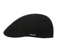 Stetson Texas Wool Gatsby Cap Herren Mit Kaschmirwolle 100% Baumwollfutter Hoher Wollanteil Edler Markenpin Doppellagiges Futterband Schirmmütze Herbst Winter schwarz XXL (62-63 cm)