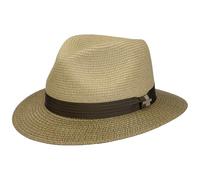 Stetson Twotone Toyo Traveller Hut UV Schutz 40+ Damen und Herren Frühling Sommer beige-braun L (58-59 cm)