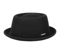 Stetson Wollfilzhut Uni Pork Pie – mit Futter – Damen/Herren M (56-57 cm) schwarz