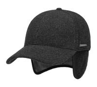Stetson Vaby Earflap Fullcap mit Kaschmir Herren - Schirmmütze mit Nackenschutz - Baseballmütze mit Ohrenschutz - Wollcap Herbst/Winter - Wintercap anthrazit XXL (62-63 cm)