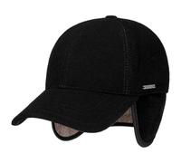 Stetson Vaby Earflap Fullcap mit Kaschmir Herren - Schirmmütze mit Nackenschutz - Baseballmütze mit Ohrenschutz - Wollcap Herbst/Winter - Wintercap schwarz S (54-55 cm)