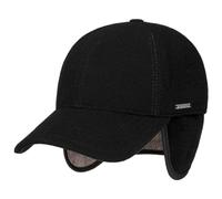 Stetson Vaby Earflap Fullcap mit Kaschmir Herren - Schirmmütze mit Nackenschutz - Baseballmütze mit Ohrenschutz - Wollcap Herbst/Winter - Wintercap schwarz XXL (62-63 cm)
