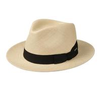 Stetson Valeco Fedora Panamahut - Naturfarbener Hut - Eleganter Sommerhut aus Panamastroh - UV-Schutz 40 - Made in Italy - Unisex - Frühjahr/Sommer Natur L (58-59 cm)