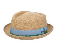 Stetson Vantella Diamond Strohhut - Einfarbiger Hut mit Kontrastband - Sommerlicher Sonnenhut mit Ripsbandgarnitur - Unisex - Frühjahr/Sommer beige XL (60-61 cm)