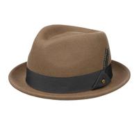 Stetson Vencaster Player Wollhut - Einfarbiger Hut aus 100% Wollfilz - Wasserabweisender Filzhut - Herbst/Winter - Unisex braun XL (60-61 cm)