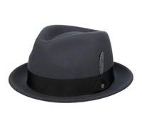 Stetson Vencaster Player Wollhut Einfarbiger Filzhut 100% Wollfilz Wasserabweisend Unisex Herbst Winter dunkelgrau M (56-57 cm)