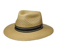 Stetson Vented Crown Traveller Panamahut Klassischer Stil UV-Schutz Luftige Krone Handgefertigt in Ecuador Damen Frühjahr Sommer beige XL (60-61 cm)