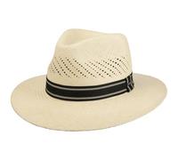 Stetson Vented Crown Traveller Panamahut Klassischer Stil UV-Schutz Luftige Krone Handgefertigt in Ecuador Damen Frühjahr Sommer Natur L (58-59 cm)