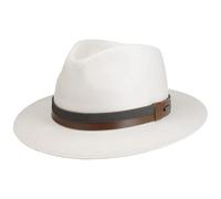 Stetson Vermaron Traveller Panamahut Naturfarbener Hut mit Garniturband aus Leder Made in Ecuador Herren Frühjahr Sommer UV-Schutz 40+ weiß M (56-57 cm)
