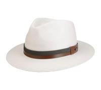Stetson Vermaron Traveller Panamahut Naturfarbener Hut mit Garniturband aus Leder Made in Ecuador Herren Frühjahr Sommer UV-Schutz 40+ weiß L (58-59 cm)
