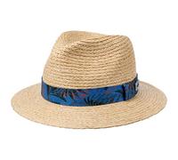 Stetson Vilco Sustainable Traveller Raffiahut - Naturfarbener Hut - Nachhaltiger Strohhut mit floralem Garniturband - Frühjahr/Sommer - Unisex Natur L (58-59 cm)
