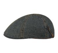 Stetson Washed Denim Flatcap Schirmmütze Schiebermütze Herren - mit Schirm Herbst-Winter Herbst Winter - L (58-59 cm) Denim