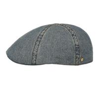 Stetson Washed Denim Flatcap Schirmmütze Vintage Distressed Herren Herbst Winter