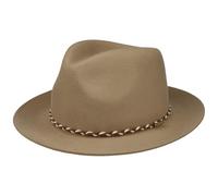 Stetson Willmount Fedora Hut - Wollfilzhut mit Asahi Guard - Filzhut für Herren - Herrenhut beige L (58-59 cm)