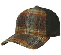 Stetson Wool Check Trucker Cap Green/Dark Orange One Size