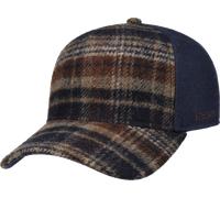 Stetson Wool Check Trucker Cap Navy/Beige/Burned Orange One Size