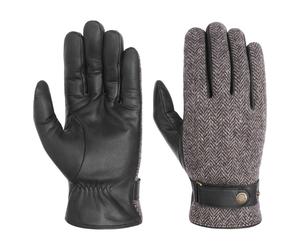 Stetson Woolrich Leather Gloves Black 7.5