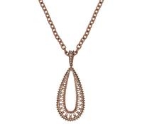 Kette mit Anhänger STEUER "Metall vergoldet Glasstein weiß", rot, Halsketten, Herren, 62,0cm, Metall, L: 62, glänzend, Kette mit Anhänger (91096745-0)