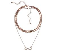 Steuer Anhänger mit Kette Metall Glasstein weiß Rosé vergoldet Damen