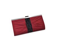 Steuer Modeschmuck Abendtasche Bordeauxfarbene Satin-Optik mit Strassbesatz Einheitsgröße