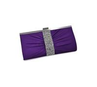 Steuer Modeschmuck Abendtasche Lilafarbene Satin-Optik mit Strassbesatz Einheitsgröße
