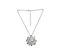 Kette mit Anhänger STEUER "Blüte silberfarben mit 9 Glassteinen", silber, Halsketten, Damen, 51cm, Metall, L: 51 B: 55mm, glänzend, B:55mm (87887421-0) silber
