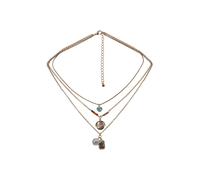 Kette mit Anhänger STEUER "dreireihig mit diversen Anhängern", gelb, Halsketten, Damen, 44,5cm, Metall, L: 44,5, glänzend (46182030-0) gelb