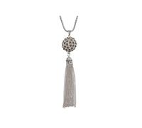 Collierkettchen STEUER "Metall glanz Glasstein lila", silber, Halsketten, Damen, 90cm, Metall, L: 90, glitzernd (98282057-0) silber
