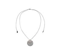 Kette mit Anhänger STEUER "Metall matt 96cm Keramik weiß mit Struktur", silber (silbergrau), Halsketten, Damen, 96cm, Keramik, L: 96 B: 38mm, glänzend, B:38mm (68552818-0) silbergrau