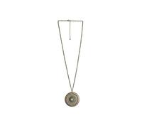 Steuer Modeschmuck Damen Anhänger mit Kette Metall 74cm Glasstein mittelbraun 445040018