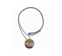 Kette mit Anhänger STEUER "Moderner Metallanhänger an Longkette, tricolor", silber (silbergrau), Halsketten, Damen, 100cm, Metall, L: 100 B: 1,5mm, matt, B:1,5mm (38367025-0) silbergrau