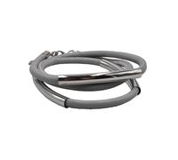 Steuer Modeschmuck Armband Kunstleder grau Karabiner Einheitsgröße