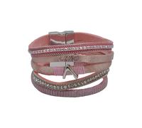Steuer Modeschmuck Armband Velour rosé 5-reihig Einheitsgröße