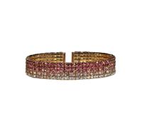 Steuer Modeschmuck Armreif Strass-Armspange pink/rosa Einheitsgröße
