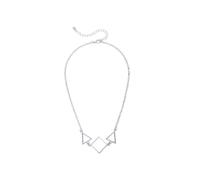 Collierkettchen STEUER "49cm Formen Geometrie Struktur", weiß, Halsketten, Damen, 49cm, Metall, L: 49 B: 21mm, glitzernd, B:21mm (82594948-0) weiß