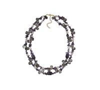 Collierkettchen STEUER "Collier 2-reihig Amethyst,Perlen und Muschel", lila, Halsketten, Damen, 55cm, Metall, L: 55, glänzend (79798026-0) lila